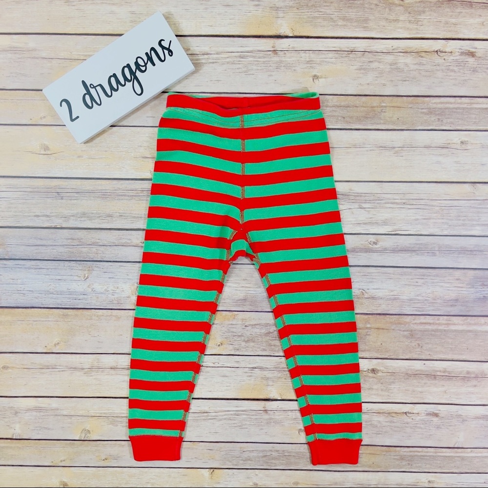 Hanna Andersson: Red/Green striped pajama bottoms.